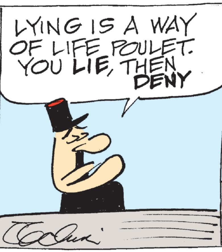 Animation OCR: LYING IS A WAY OF LIFE POULET. YOU LIETHEN. DENY 22 ????? LYING IS A WAY OF LIFE POULET . YOU LIETHEN . DENY 22 ?????