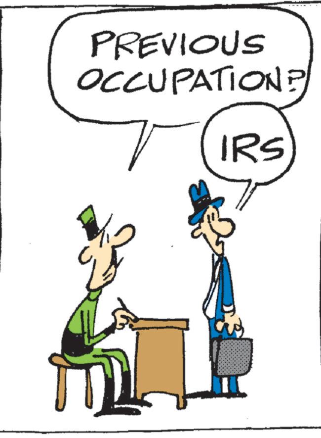 Clip art OCR: PREVIOUS OCCUPATION? IRS PREVIOUS OCCUPATION ? IRS
