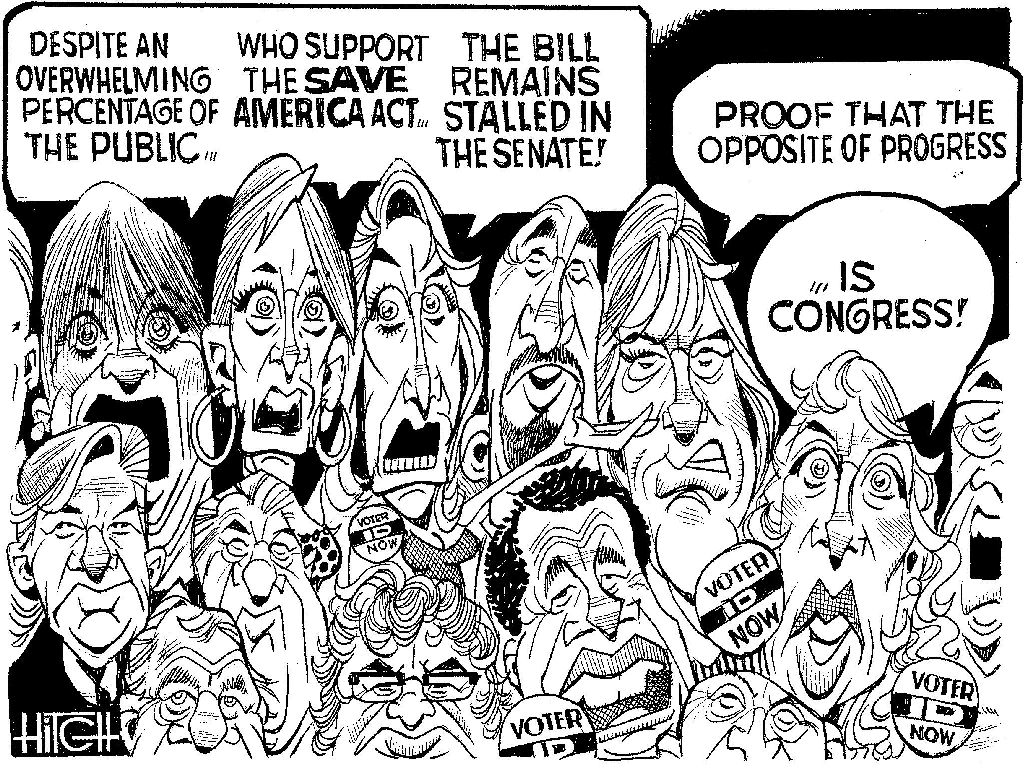Illustration OCR: DESPITE AN WHO SUPPORT THE BILL OVERWHELMING THE SAVE PERCENTAGE OF AMERICA ACT THE PUBLIC. It REMAINS STALLED IN THE SENATE! HITCH VOTER ID NOW VOTER SITTE PROOF THAT THE OPPOSITE OF PROGRESS W IS CONGRESS! VOTER D NOW VOTER NOW DESPITE AN WHO SUPPORT THE BILL OVERWHELMING THE SAVE PERCENTAGE OF AMERICA ACT THE PUBLIC . It REMAINS STALLED IN THE SENATE ! HITCH VOTER ID NOW VOTER SITTE PROOF THAT THE OPPOSITE OF PROGRESS W IS CONGRESS ! VOTER D NOW VOTER NOW