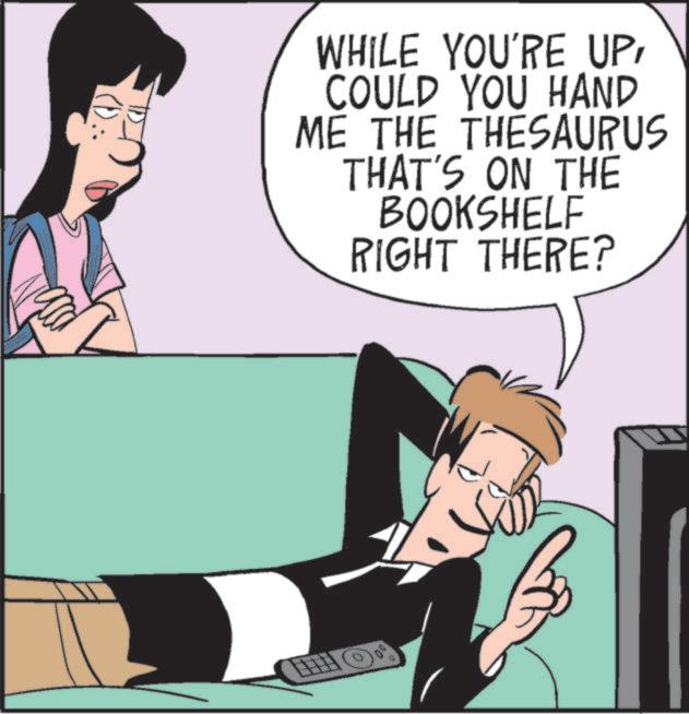 Animation OCR: WHILE YOU'RE UPCOULD YOU HAND ME THE THESAURUS THAT'S ON THE BOOKSHELF RIGHT THERE? WHILE YOU'RE UPCOULD YOU HAND ME THE THESAURUS THAT'S ON THE BOOKSHELF RIGHT THERE ?