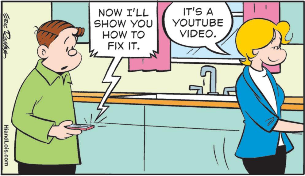 Animated cartoon OCR: ERIC REAVESS HiandLois.com NOW I'LL SHOW YOU HOW TO FIX IT. IT'S A YOUTUBE VIDEO. 1 ERIC REAVESS HiandLois.com NOW I'LL SHOW YOU HOW TO FIX IT . IT'S A YOUTUBE VIDEO . 1