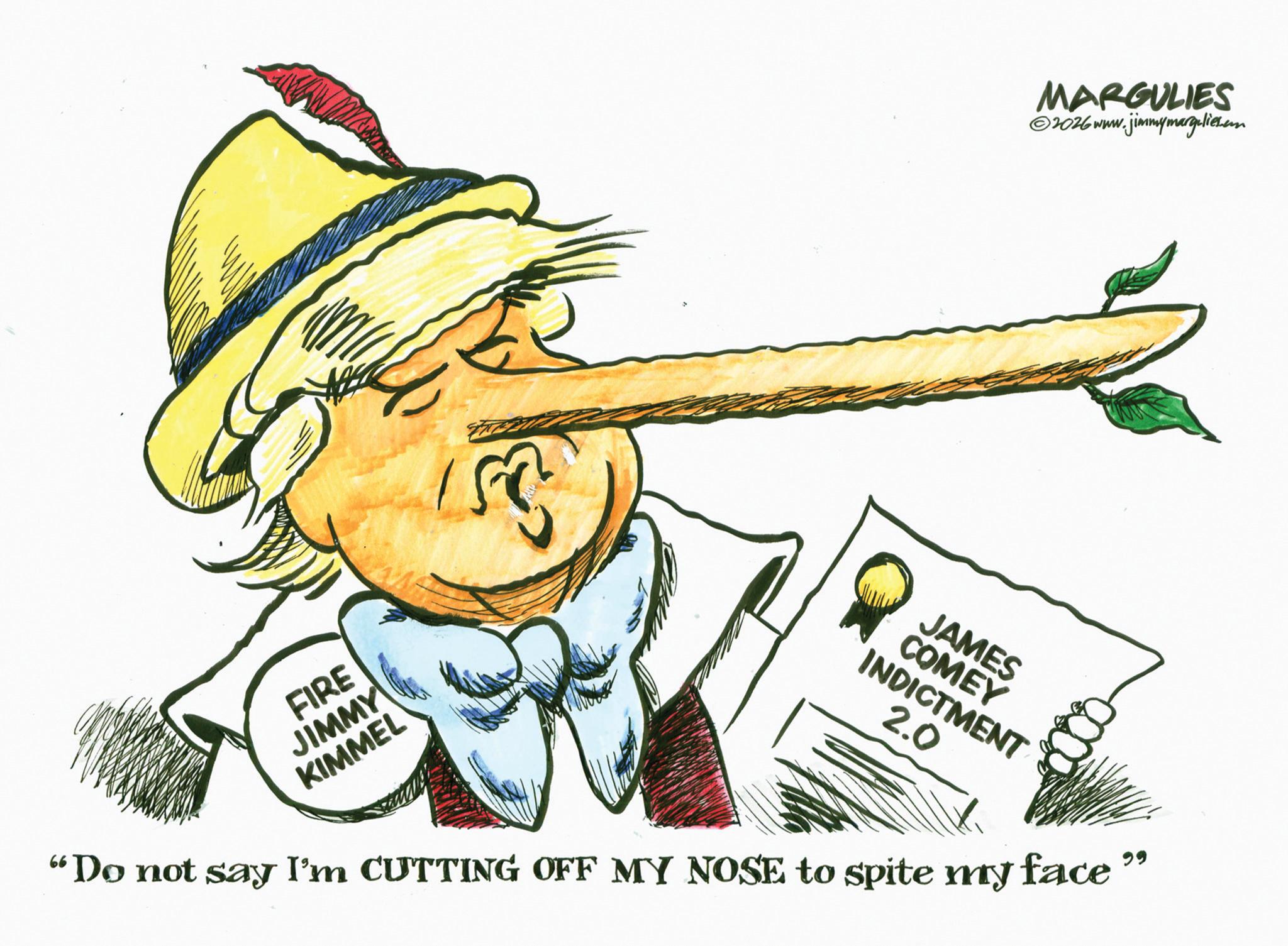Fiction OCR: FIRE JIMMY KIMMEL MARGULIES ©2026 www.jimmymarglichen JAMES COMEY INDICTMENT 2.0 "Do not say I'm CUTTING OFF MY NOSE to spite my face 99 FIRE JIMMY KIMMEL MARGULIES © 2026 www.jimmymarglichen JAMES COMEY INDICTMENT 2.0 " Do not say I'm CUTTING OFF MY NOSE to spite my face 99