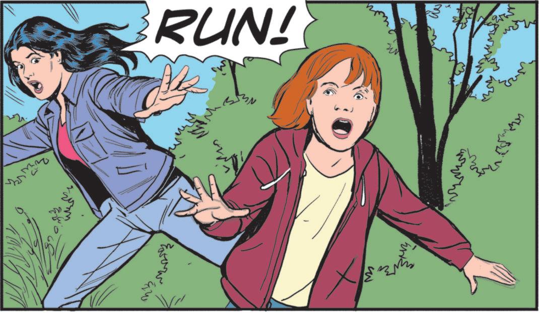 Animated cartoon OCR: RUN! W WW RUN ! W WW
