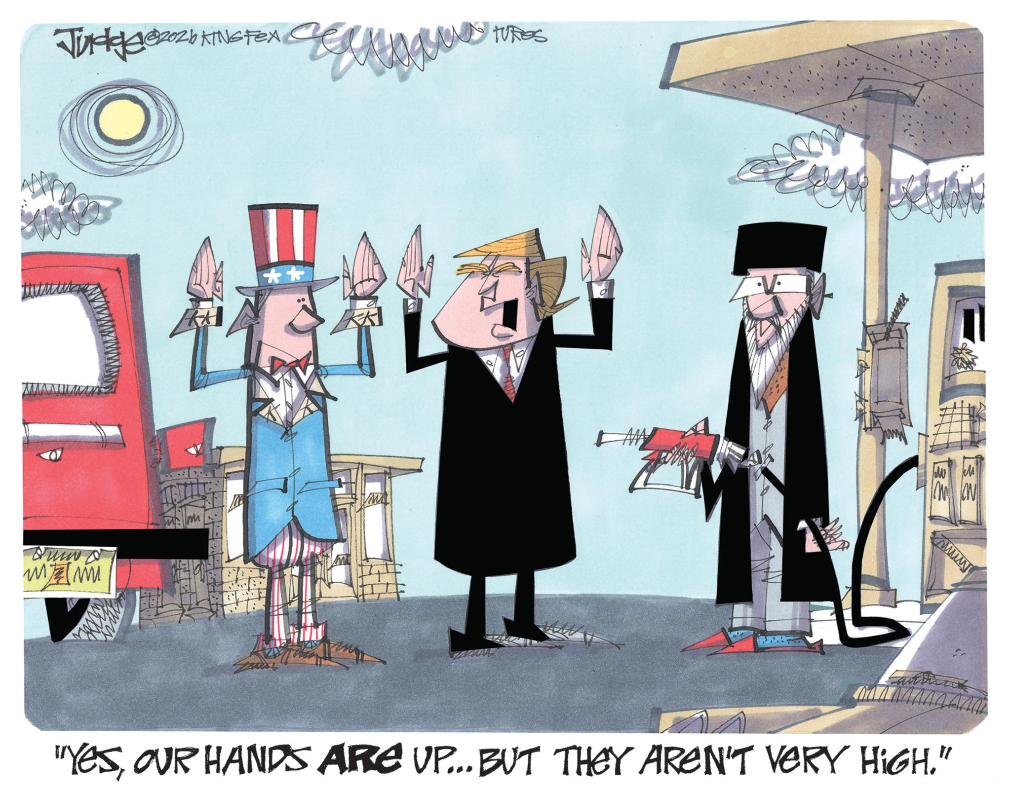 Graphic design OCR: Judge @2026 KING Fex Bund Mm ** TURES www "YESOUR HANDS ARE UP... BUT THEY AREN'T VERY HIGH." Judge @ 2026 KING Fex Bund Mm ** TURES www " YESOUR HANDS ARE UP ... BUT THEY AREN'T VERY HIGH . "