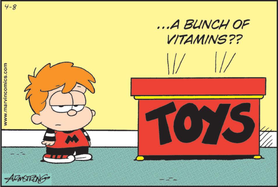 Pleased OCR: www.marvincomics.com ARMSTRONG 4-8 ...A BUNCH OF VITAMINS?? /// //TOYS www.marvincomics.com ARMSTRONG 4-8 ... A BUNCH OF VITAMINS ?? /// // TOYS
