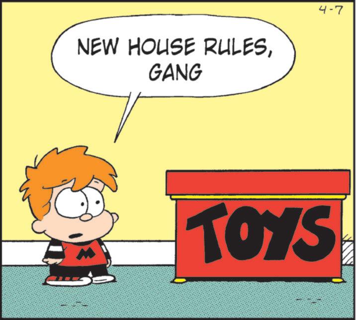 Photo caption OCR: NEW HOUSE RULESGANG 4-7 1 1 **::: TOYS NEW HOUSE RULESGANG 4-7 1 1 ** ::: TOYS