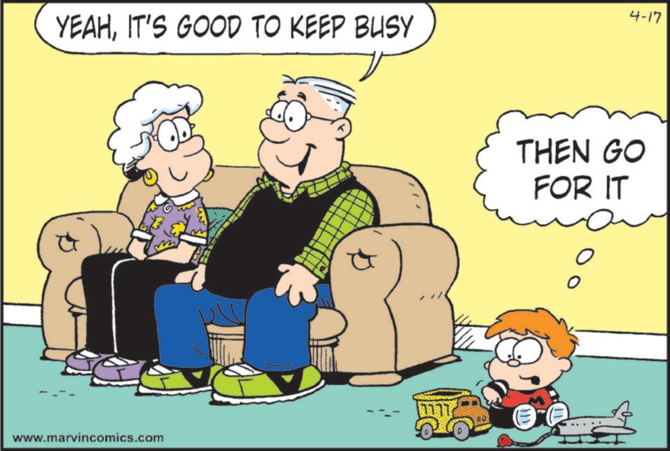 Living room OCR: YEAHIT'S GOOD TO KEEP BUSY www.marvincomics.com 00 4-17 THEN GO FOR IT YEAHIT'S GOOD TO KEEP BUSY www.marvincomics.com 00 4-17 THEN GO FOR IT