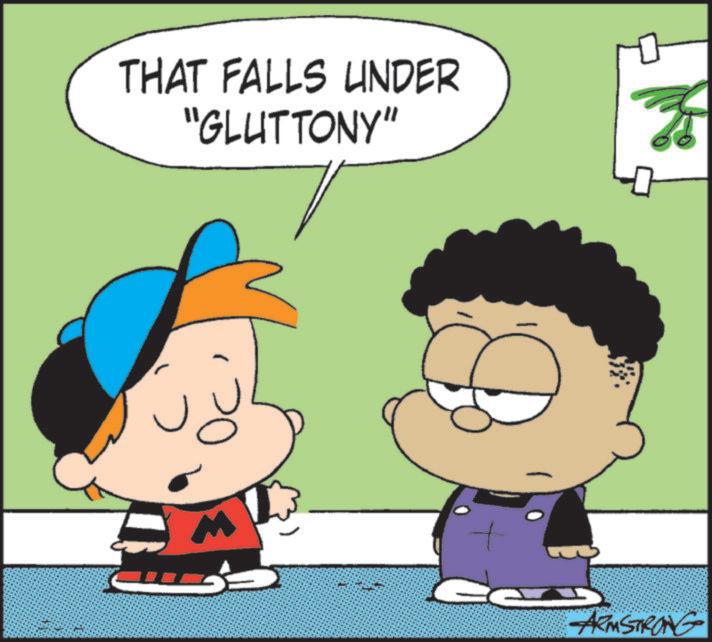 Pleased OCR: THAT FALLS UNDER "GLUTTONY" M ARMSTRONG THAT FALLS UNDER " GLUTTONY " M ARMSTRONG