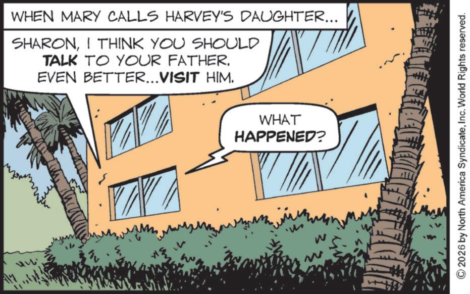 Publication OCR: 442 ??? WHEN MARY CALLS HARVEY'S DAUGHTER... SHARONI THINK YOU SHOULD TALK TO YOUR FATHER. EVEN BETTER...VISIT HIM. WHAT HAPPENED? W 2026 by North America SyndicateInc. World Rights reserved. 442 ??? WHEN MARY CALLS HARVEY'S DAUGHTER ... SHARONI THINK YOU SHOULD TALK TO YOUR FATHER . EVEN BETTER ... VISIT HIM . WHAT HAPPENED ? W 2026 by North America SyndicateInc. World Rights reserved .