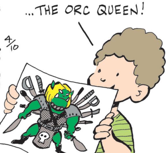 Clip art OCR: 4 à/x 10 ... THE ORC QUEEN! 4 à / x 10 ... THE ORC QUEEN !