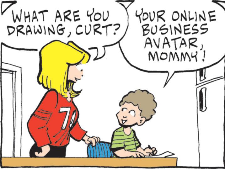 Animated cartoon OCR: WHAT ARE YOU DRAWINGCURT? 70 YOUR ONLINE BUSINESS AVATARMOMMY! WHAT ARE YOU DRAWINGCURT ? 70 YOUR ONLINE BUSINESS AVATARMOMMY !