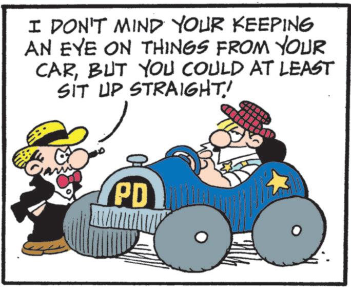Hood OCR: I DON'T MIND YOUR KEEPING AN EYE ON THINGS FROM YOUR CARBUT YOU COULD AT LEAST SIT UP STRAIGHT! PD I DON'T MIND YOUR KEEPING AN EYE ON THINGS FROM YOUR CARBUT YOU COULD AT LEAST SIT UP STRAIGHT ! PD