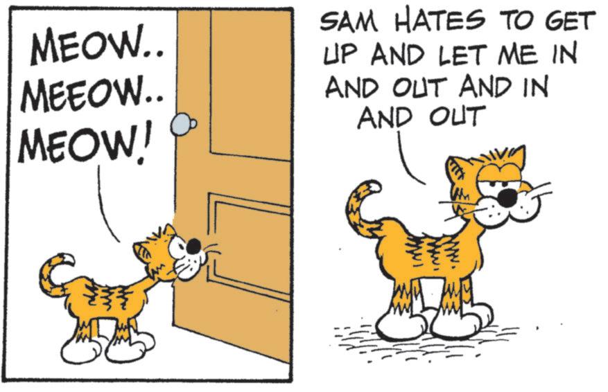 Cat OCR: MEOW.. MEEOW.. MEOW! SAM HATES TO GET UP AND LET ME IN AND OUT AND IN AND OUT MEOW .. MEEOW .. MEOW ! SAM HATES TO GET UP AND LET ME IN AND OUT AND IN AND OUT