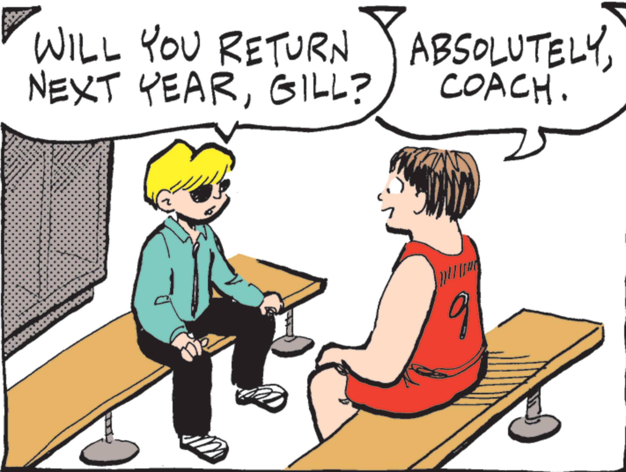Graphics OCR: WILL YOU RETURN ABSOLUTELYGILL? COACH. q WILL YOU RETURN ABSOLUTELYNEXT YEARGILL ? COACH . q