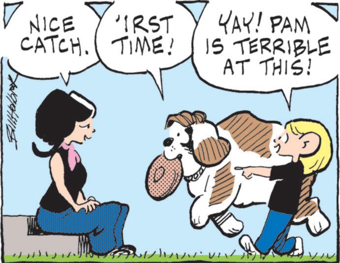Animal training OCR: NICE "IRST CATCH. TIME! YAY! PAM IS TERRIBLE AT THIS! 1914411E ? NICE " IRST CATCH . TIME ! YAY ! PAM IS TERRIBLE AT THIS ! 1914411E ?