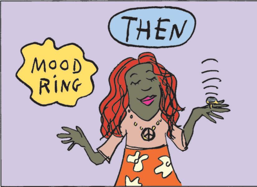Animated cartoon OCR: MOOD RING THEN off MOOD RING THEN off