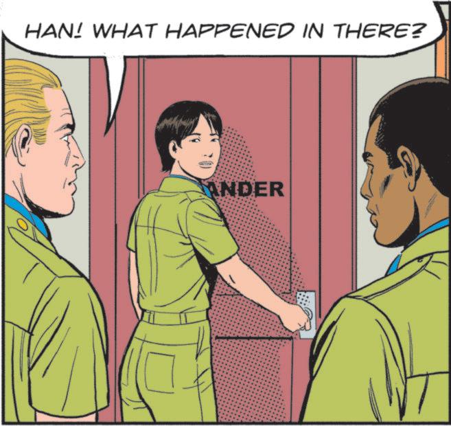 Animation OCR: HAN! WHAT HAPPENED IN THERE? ANDER HAN ! WHAT HAPPENED IN THERE ? ANDER