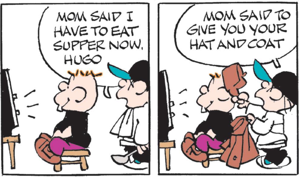 Animation OCR: MOM SAID I HAVE TO EAT SUPPER NOW. HUGO MOM SAID TO GIVE YOU YOUR HAT AND COAT " MOM SAID I HAVE TO EAT SUPPER NOW . HUGO MOM SAID TO GIVE YOU YOUR HAT AND COAT "