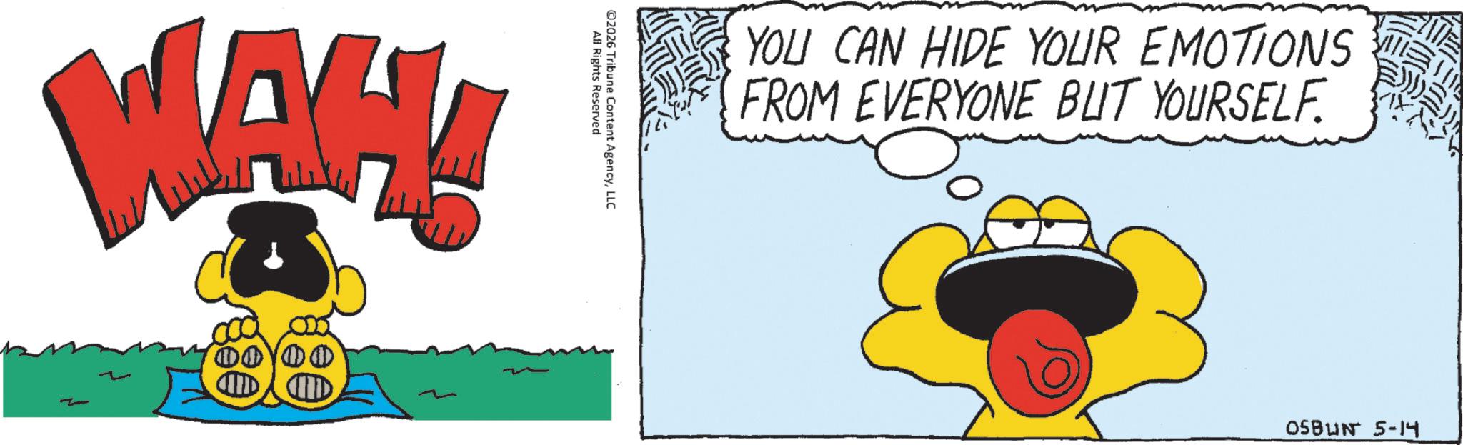 Graphics OCR: WAHL L Y 11 11 All Rights Reserved ©2026 Tribune Content AgencyLLC YOU CAN HIDE YOUR EMOTIONS FROM EVERYONE BUT YOURSELF. 05BUN 5-14 WAHL L Y 11 11 All Rights Reserved © 2026 Tribune Content AgencyLLC YOU CAN HIDE YOUR EMOTIONS FROM EVERYONE BUT YOURSELF . 05BUN 5-14