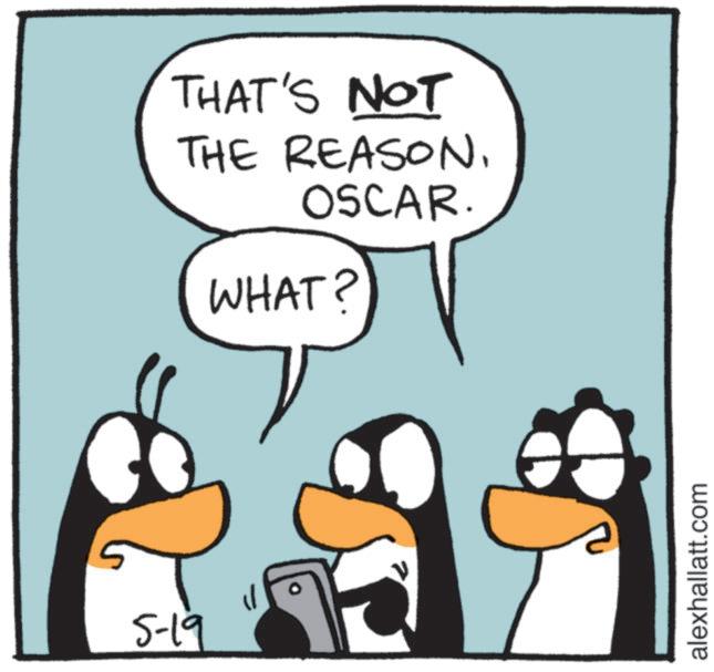 Comics OCR: 5-19 THAT'S NOT THE REASON. OSCAR. WHAT? alexhallatt.com 5-19 THAT'S NOT THE REASON . OSCAR . WHAT ? alexhallatt.com