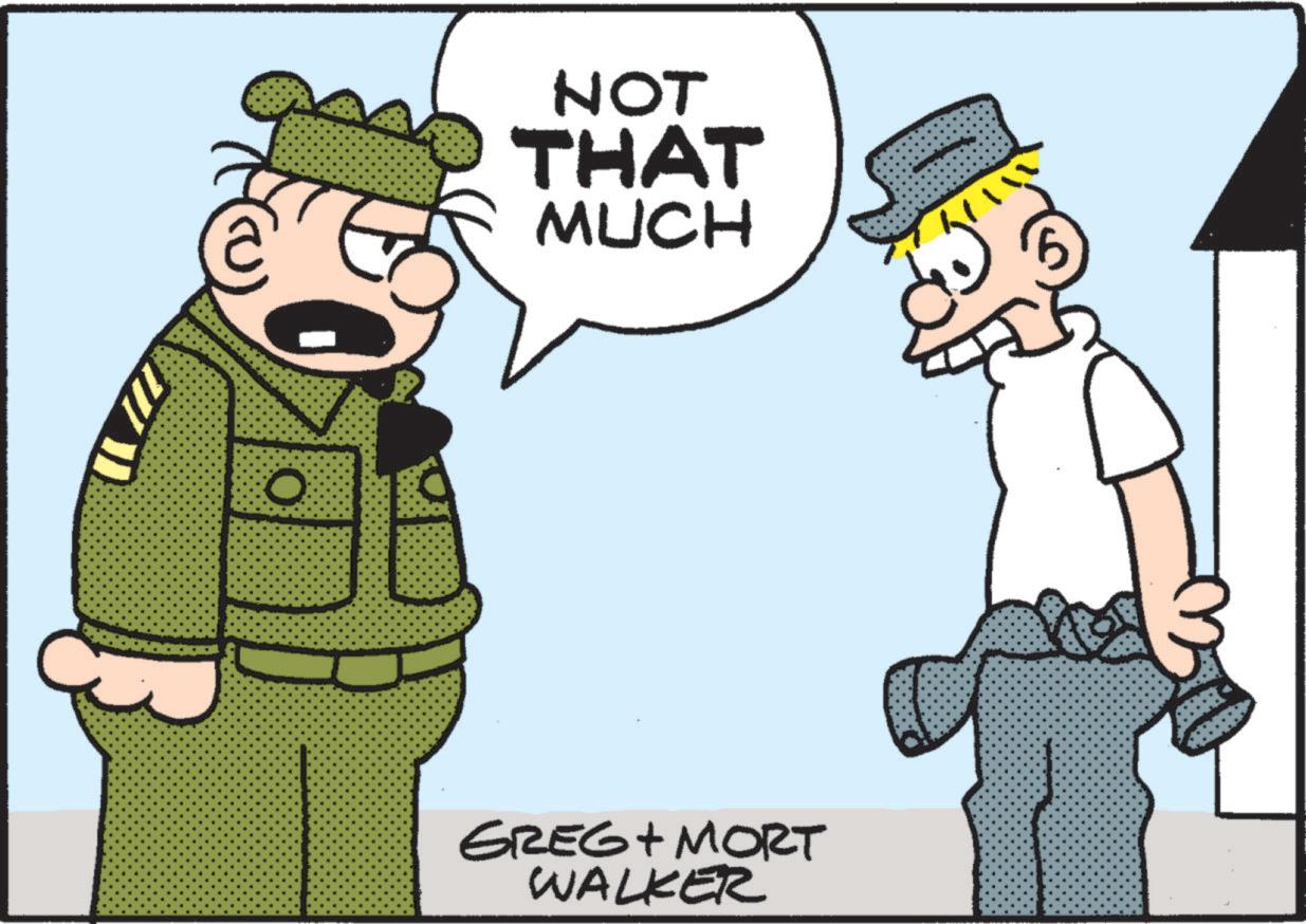 Fictional character OCR: NOT THAT MUCH GREG+ MORT WALKER $3 NOT THAT MUCH GREG + MORT WALKER $ 3