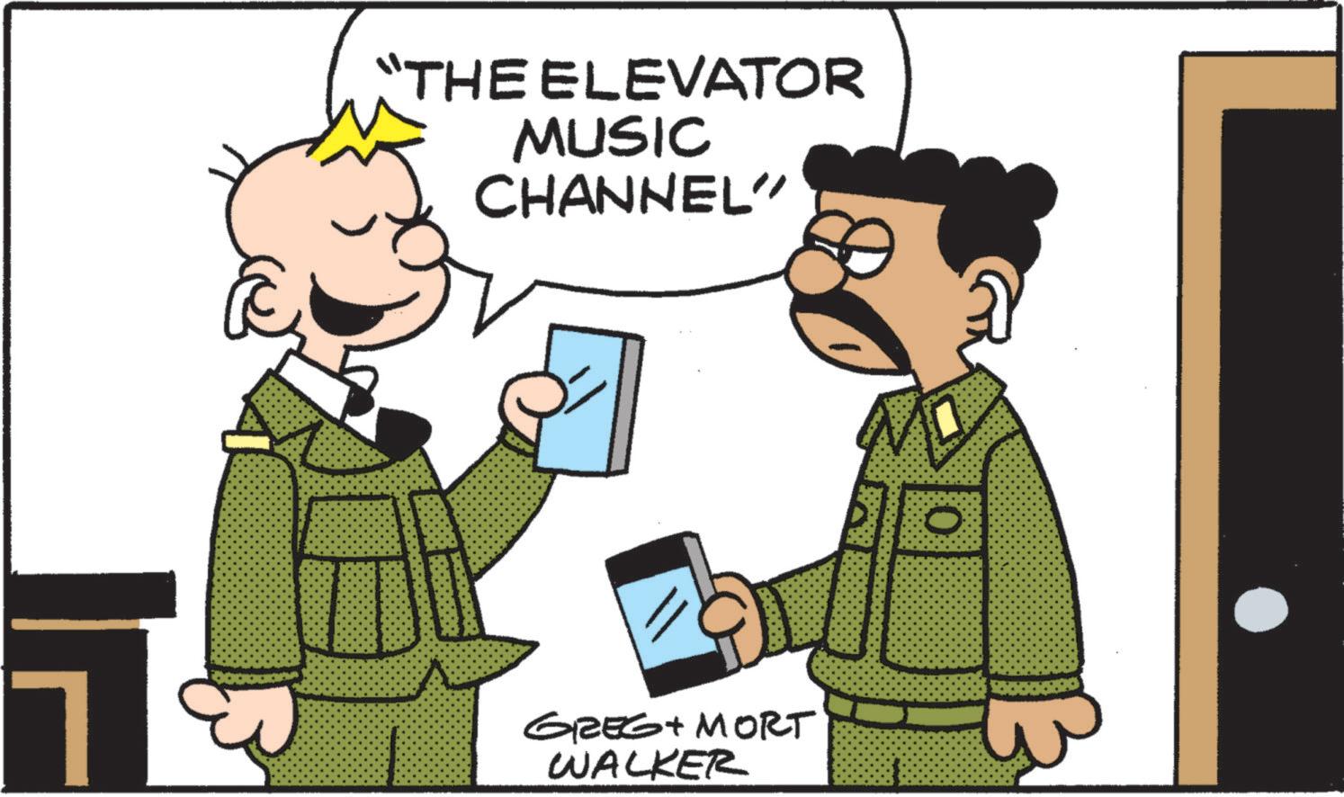 Pleased OCR: "THE ELEVATOR MUSIC CHANNEL" GREG + MORT WALKER 0 " THE ELEVATOR MUSIC CHANNEL " GREG + MORT WALKER 0