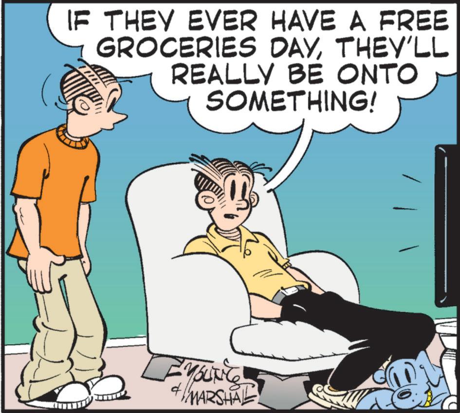 Publication OCR: IF THEY EVER HAVE A FREE GROCERIES DAYTHEY'LL REALLY BE ONTO SOMETHING! MARSHAL IF THEY EVER HAVE A FREE GROCERIES DAYTHEY'LL REALLY BE ONTO SOMETHING ! MARSHAL