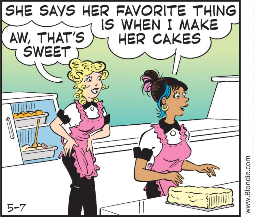 Cooking OCR: 5-7 SHE SAYS HER FAVORITE THING AWTHAT'S SWEET IS WHEN I MAKE HER CAKES www.Blondie.com 5-7 SHE SAYS HER FAVORITE THING AWTHAT'S SWEET IS WHEN I MAKE HER CAKES www.Blondie.com