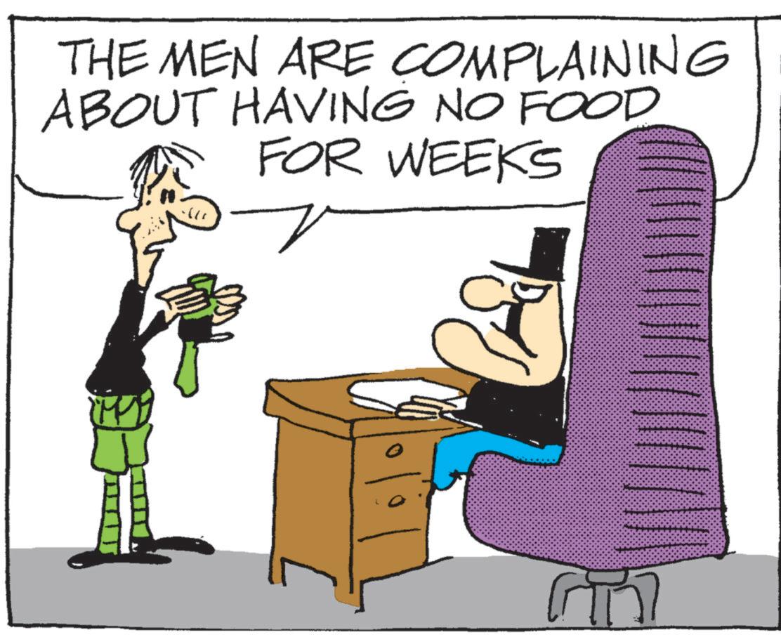 Businessperson OCR: THE MEN ARE COMPLAINING ABOUT HAVING NO FOOD FOR WEEKS THE MEN ARE COMPLAINING ABOUT HAVING NO FOOD FOR WEEKS