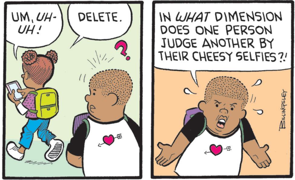 Infant OCR: UMUH- DELETE. UH! D D IN WHAT DIMENSION DOES ONE PERSON JUDGE ANOTHER BY THEIR CHEESY SELFIES?! BILLINGSLEY UMUH- DELETE . UH ! D D IN WHAT DIMENSION DOES ONE PERSON JUDGE ANOTHER BY THEIR CHEESY SELFIES ?! BILLINGSLEY