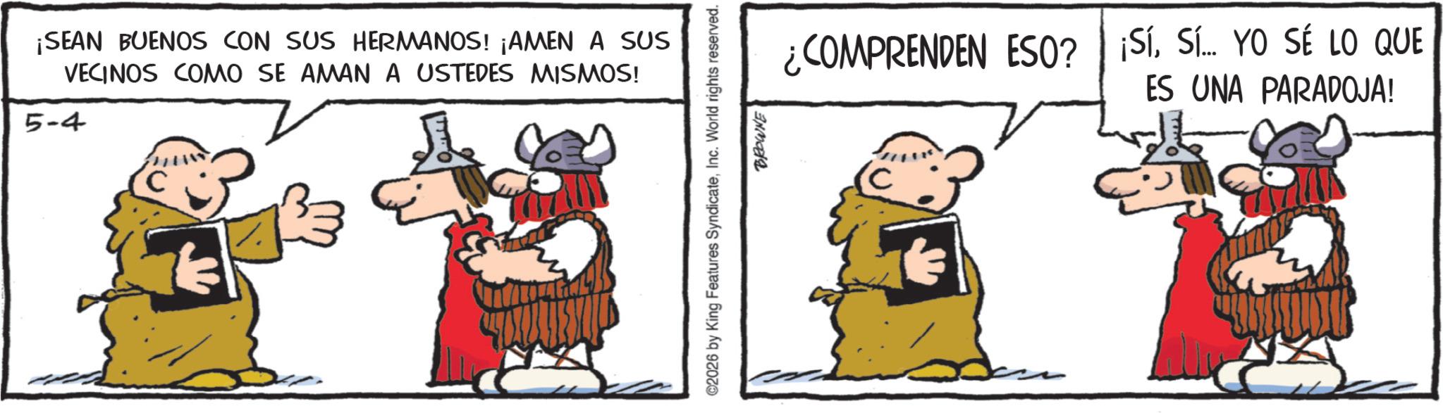 Animated cartoon OCR: ¡SEAN BUENOS CON SUS HERMANOS! ¡AMEN A SUS VECINOS COMO SE AMAN A USTEDES MISMOS! 5-4 ¿COMPRENDEN ESO? ¡SíSí... YO SÉ LO QUE ES UNA PARADOJA! ¡ SEAN BUENOS CON SUS HERMANOS ! ¡ AMEN A SUS VECINOS COMO SE AMAN A USTEDES MISMOS ! 5-4 ¿ COMPRENDEN ESO ? ¡ SíSí ... YO SÉ LO QUE ES UNA PARADOJA !