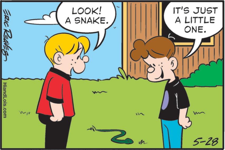 Child OCR: ERIC REAVES HiandLois.com m LOOK! A SNAKE. IT'S JUST A LITTLE ONE. 3. 2 5-28 ERIC REAVES HiandLois.com m LOOK ! A SNAKE . IT'S JUST A LITTLE ONE . 3 . 2 5-28