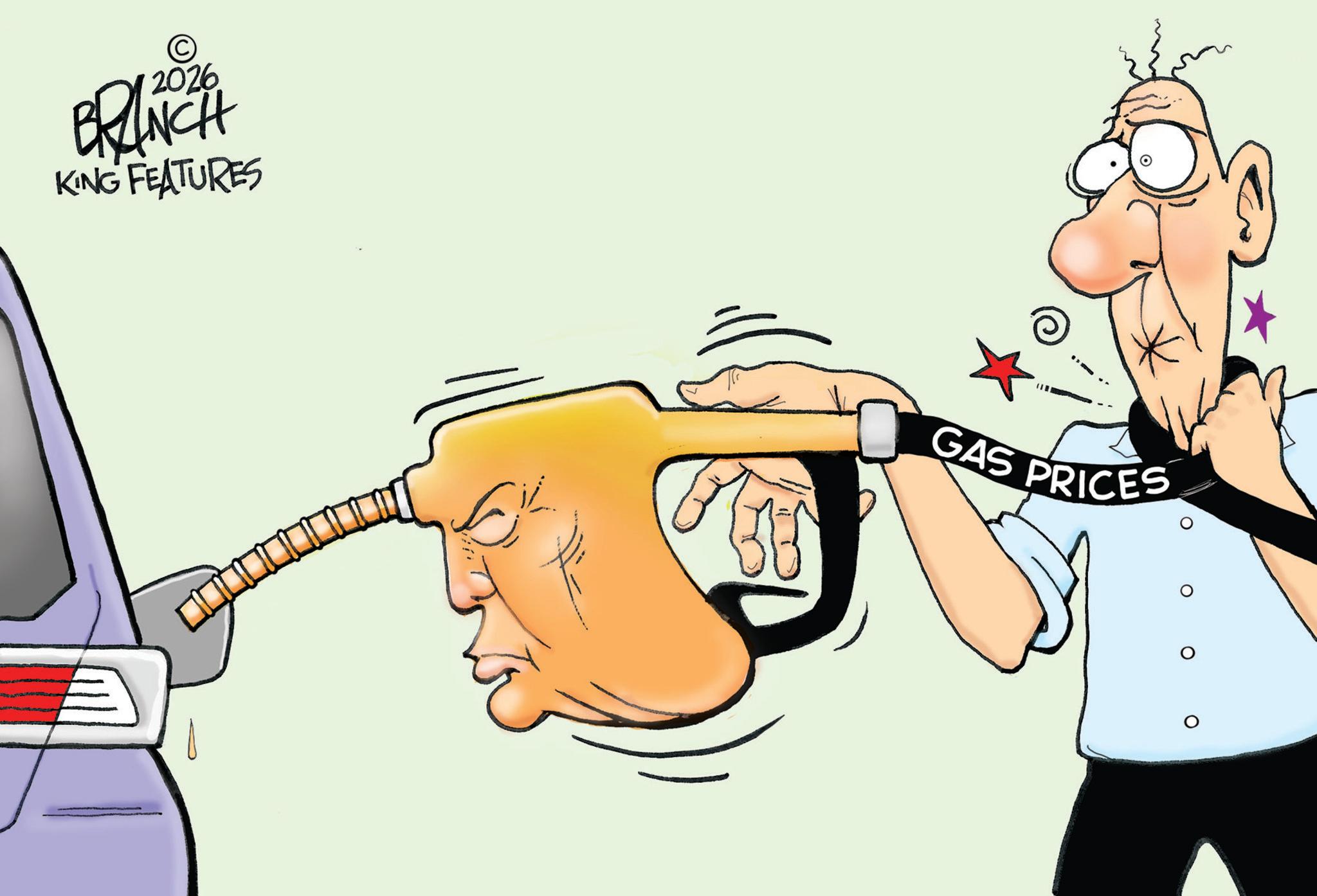 Animated cartoon OCR: © 2026 BRANCH KING FEATURES GAS PRICES © 2026 BRANCH KING FEATURES GAS PRICES