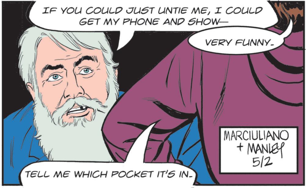 Animation OCR: IF YOU COULD JUST UNTIE MEI COULD GET MY PHONE AND SHOW- VERY FUNNY- TELL ME WHICH POCKET IT'S IN- MARCIULIANO + MANLEY 5/2 IF YOU COULD JUST UNTIE MEI COULD GET MY PHONE AND SHOW- VERY FUNNY- TELL ME WHICH POCKET IT'S IN- MARCIULIANO + MANLEY 5/2