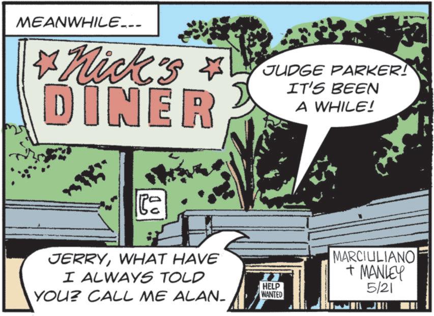 Canadian cuisine OCR: MEANWHILE... ?? Nick's DINER JERRYWHAT HAVE I ALWAYS TOLD YOU? CALL ME ALAN- JUDGE PARKER! HELP WANTED IT'S BEEN A WHILE! MARCIULIANO + MANLEY 5/21 MEANWHILE ... ?? Nick's DINER JERRYWHAT HAVE I ALWAYS TOLD YOU ? CALL ME ALAN- JUDGE PARKER ! HELP WANTED IT'S BEEN A WHILE ! MARCIULIANO + MANLEY 5/21