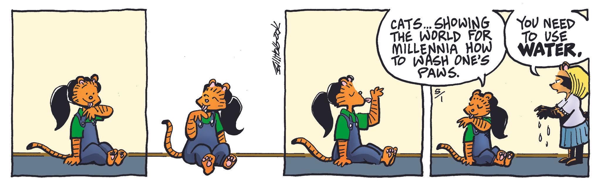 Comics OCR: CATS... SHOWING THE WORLD FOR MILLENNIA HOW TO WASH ONE'S PAWS. 5/ YOU NEED TO USE WATERCATS ... SHOWING THE WORLD FOR MILLENNIA HOW TO WASH ONE'S PAWS . 5 / YOU NEED TO USE WATER