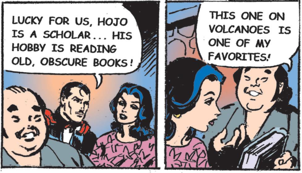 Animated cartoon OCR: LUCKY FOR USHOJO IS A SCHOLAR... HIS HOBBY IS READING OLDOBSCURE BOOKS! THIS ONE ON VOLCANOES IS ONE OF MY FAVORITES! LUCKY FOR USHOJO IS A SCHOLAR ... HIS HOBBY IS READING OLDOBSCURE BOOKS ! THIS ONE ON VOLCANOES IS ONE OF MY FAVORITES !