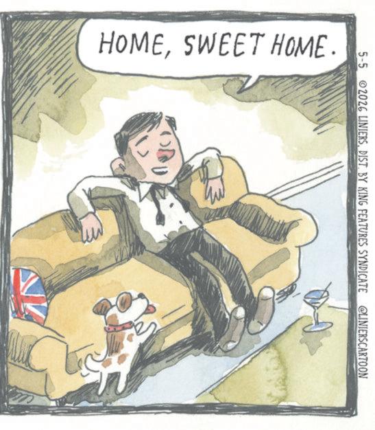 Child OCR: HOMESWEET HOME. ( 5-5 2026 LINIERSDIST. BY KING FEATURES SYNDICATE @LINIERSCARTOON HOMESWEET HOME . ( 5-5 2026 LINIERSDIST . BY KING FEATURES SYNDICATE @LINIERSCARTOON
