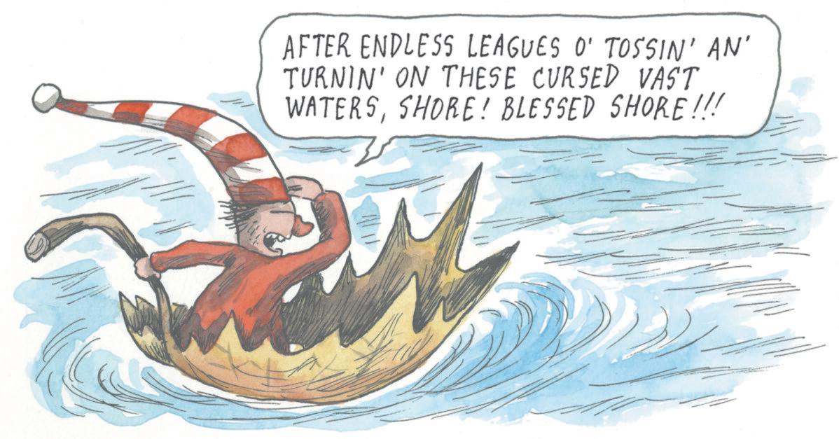 Animated cartoon OCR: AFTER ENDLESS LEAGUES O' TOSSIN' AN' TURNIN' ON THESE CURSED VAST WATERSSHORE! BLESSED SHORE!!! AFTER ENDLESS LEAGUES O ' TOSSIN ' AN ' TURNIN ' ON THESE CURSED VAST WATERSSHORE ! BLESSED SHORE !!!