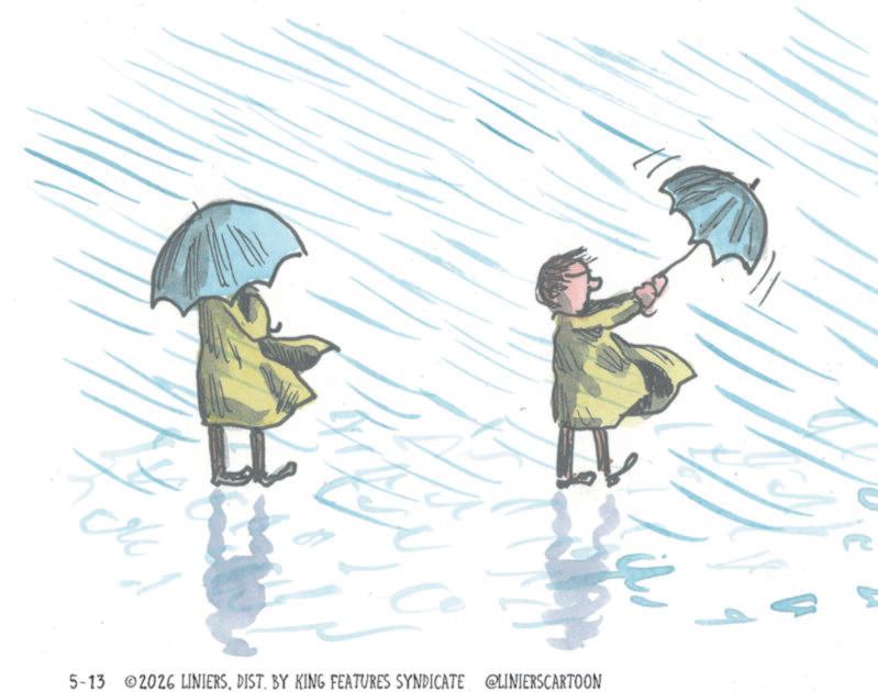 Raincoat OCR: 5-13 2026 LINIERSDIST. BY KING FEATURES SYNDICATE @LINIERSCARTOON 5-13 2026 LINIERSDIST . BY KING FEATURES SYNDICATE @LINIERSCARTOON