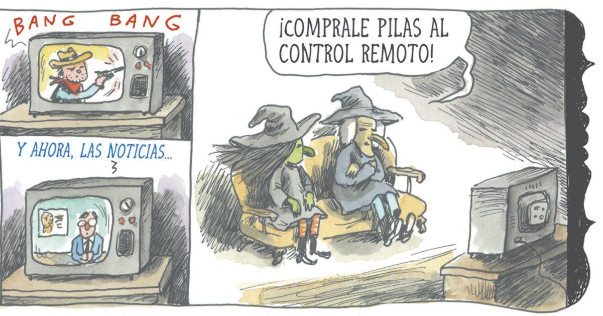 Animated cartoon OCR: BANG BANG Y AHORALAS NOTICIAS... 3 ??? ¡COMPRALE PILAS AL CONTROL REMOTO! 1441 BANG BANG Y AHORALAS NOTICIAS ... 3 ??? ¡ COMPRALE PILAS AL CONTROL REMOTO ! 1441