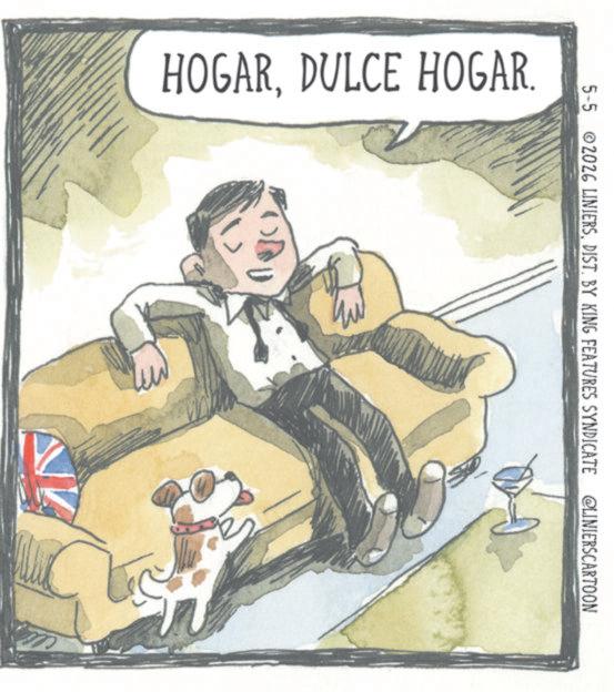 Canidae OCR: HOGARDULCE HOGAR. 5-5 ©2026 LINIERSDIST. BY KING FEATURES SYNDICATE @LINIERSCARTOON HOGARDULCE HOGAR . 5-5 © 2026 LINIERSDIST . BY KING FEATURES SYNDICATE @LINIERSCARTOON