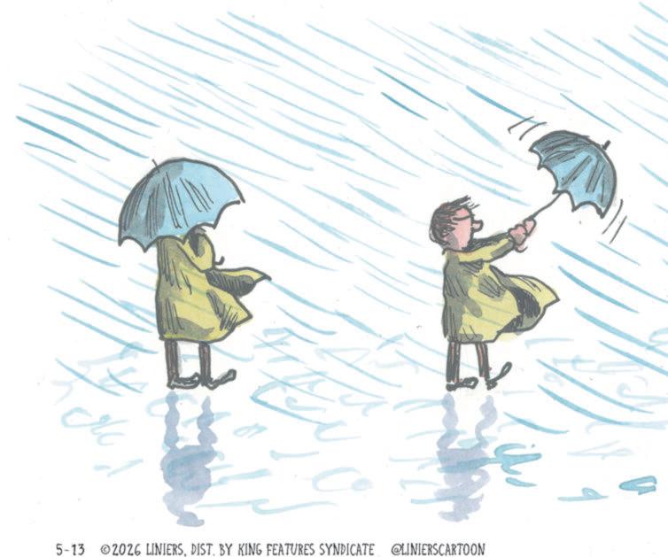 Walking OCR: ? 5-13 ©2026 LINIERSDIST. BY KING FEATURES SYNDICATE @LINIERSCARTOON ? 5-13 © 2026 LINIERSDIST . BY KING FEATURES SYNDICATE @LINIERSCARTOON