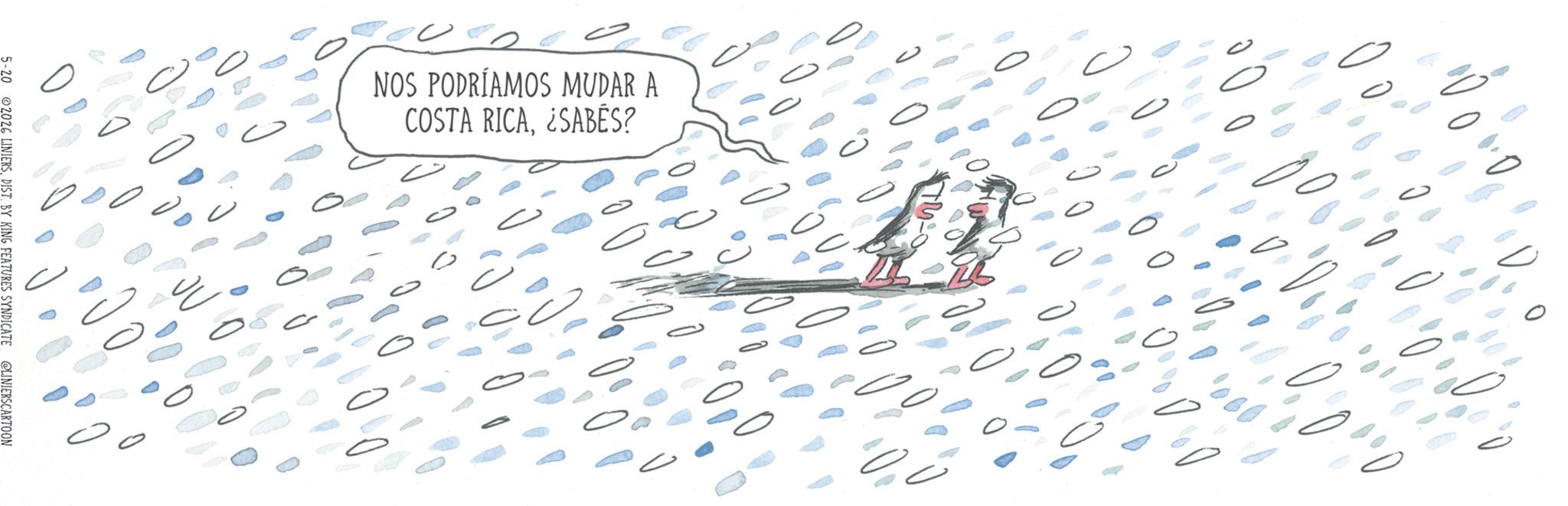 Animation OCR: 2026 LINIERSDIST. BY KING FEATURES SYNDICATE @LINIERS CARTOON NOS PODRÍAMOS MUDAR A COSTA RICA¿SABES? ? 2026 LINIERSDIST . BY KING FEATURES SYNDICATE @LINIERS CARTOON NOS PODRÍAMOS MUDAR A COSTA RICA¿ SABES ? ?