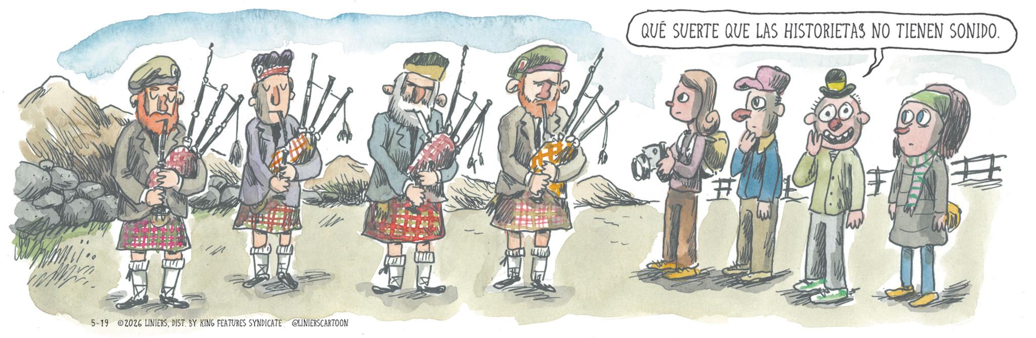 Classical music OCR: 5-19 2026 LINIERSDIST. BY KING FEATURES SYNDICATE @LINIERSCARTOON QUE SUERTE QUE LAS HISTORIETAS NO TIENEN SONIDO. the 5-19 2026 LINIERSDIST . BY KING FEATURES SYNDICATE @LINIERSCARTOON QUE SUERTE QUE LAS HISTORIETAS NO TIENEN SONIDO . the