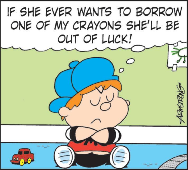 Graphics OCR: IF SHE EVER WANTS TO BORROW ONE OF MY CRAYONS SHE'LL BE OUT OF LUCK! 111 IF SHE EVER WANTS TO BORROW ONE OF MY CRAYONS SHE'LL BE OUT OF LUCK ! 111