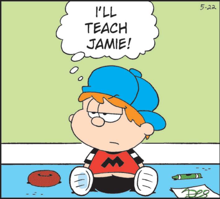 Clip art OCR: I'LL TEACH JAMIE! 5-22 Des I'LL TEACH JAMIE ! 5-22 Des