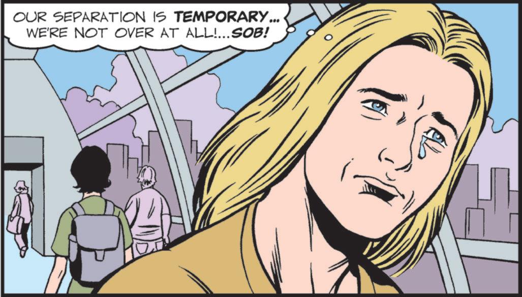 Animated cartoon OCR: OUR SEPARATION IS TEMPORARY... WE'RE NOT OVER AT ALL!...SOB! 0 OUR SEPARATION IS TEMPORARY ... WE'RE NOT OVER AT ALL ! ... SOB ! 0