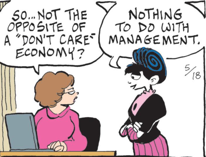 Sketch OCR: So... NOT THE OPPOSITE OF A "DON'T CARE ECONOMY? NOTHING TO DO WITH MANAGEMENT. 5/18 So ... NOT THE OPPOSITE OF A " DON'T CARE ECONOMY ? NOTHING TO DO WITH MANAGEMENT . 5/18