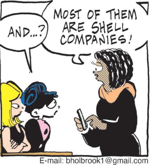 Fictional character OCR: AND...? MOST OF THEM ARE SHELL COMPANIES! E-mail: bholbrook1@gmail.com AND ... ? MOST OF THEM ARE SHELL COMPANIES ! E - mail : bholbrook1@gmail.com